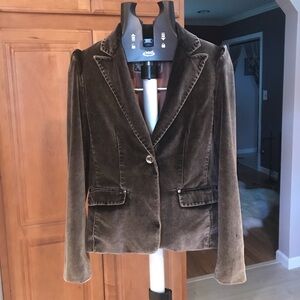 Fillmore Studio California gorgeous dirt brown 90s velvet blazer sl damage XS/S